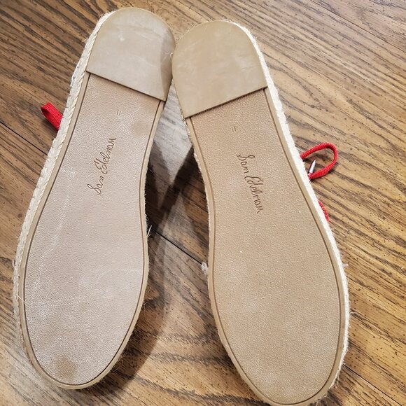 SAM EDELMAN espadrille Carleigh platform sneakers with red shoe laces- Size 11 - Picture 8 of 11